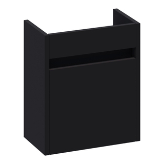 Saniclass Nexxt Fonteinonderkast - 40x45x22cm - 1 rechtsdraaiende deur - greep - MDF - mat zwart