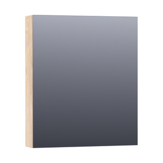 Saniclass Dual Spiegelkast - 60x70x15cm - 1 linksdraaiende spiegeldeur - MFC - sahara