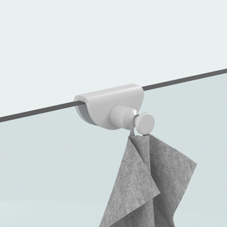 FugaFlow Eccelente Acces handdoekhaak voor glaswand - geschikt voor 8mm glas - mat wit