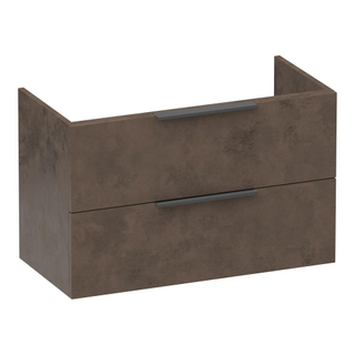 BRAUER Elevate wastafelonderkast ondiep 80 excl. opleggrepen 2 softclose lades en 1 sifon uitsparing - Erosion