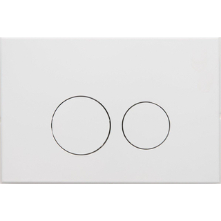 QeramiQ Dely Swirl Ensemble WC- 36,3x51,7 cm - Réservoir encastré Geberit UP320 - Abattant fin - Plaque de commande métallique blanche mate - Boutons ronds - Blanc brillant