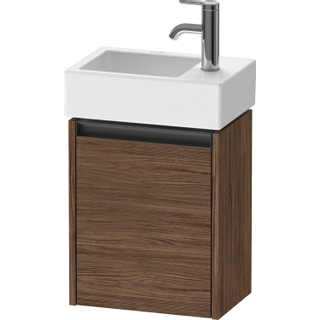 Duravit ketho 2 meuble sous lavabo avec 1 porte 36.4x23.8x44cm droite, avec poignée anthracite noyer foncé mate