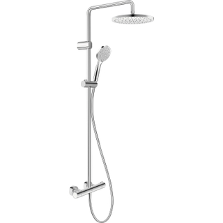 Duravit Shower Systems Douchesysteem - thermostatisch - HOH=15cm - hoofddouche Ø25.2cm - handdouche rond - waterbesparend - lans chroom