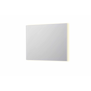 INK SP32 miroir - 100x4x80cm rectangulaire en cadre acier incluant LED indirecte - chauffage - changement de couleur - dimmable et interrupteur - blanc mat