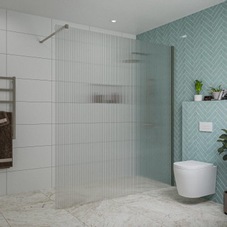 FugaFlow Eccelente Vetro inloopdouche - 180x200cm - ribbelglas - wandarm - Geborsteld Gunmetal PVD