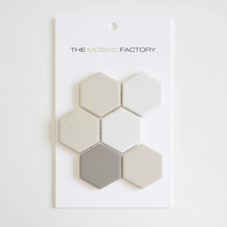 SAMPLE The Mosaic Factory London carreau mosaïque - 15x25cm - carrelage mural et de sol - Hexagone - Porcelaine White mix Mat