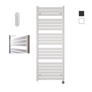 Sanicare HVS - Moda Elektrische Radiator - 160x60cm - 1159W - met afstandsbediening - thermostaat - zwart - rechtsonder - mat wit