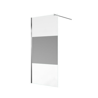 FugaFlow Efficiente Vetro Douche à l'italienne 120x200cm verre de sécurité bande satinée anti-calcaire chrome