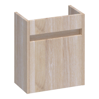 Saniclass Nexxt Fonteinonderkast - 40x45x22cm - 1 rechtsdraaiende deur - greep - doorlopende lamellen - geborsteld hout - white oak