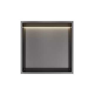 Hotbath &MORE Inbouwbox of inbouwnis - 30x30x10 - with LED IP44 - Geborsteld gunmetal PVD