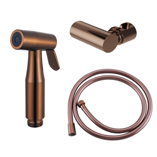 FugaFlow Eccelente Acces Bidetset - handdouche - slang 150cm - houder - Geborsteld koper PVD (Koper)