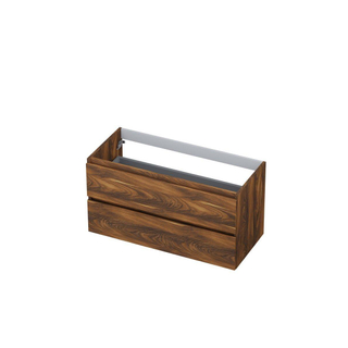 Ink meuble sous-vasque 100x52x45cm 2 tiroirs sans poignée cadre tournant en bois