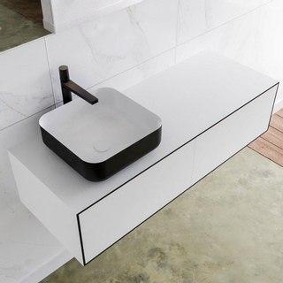 Mondiaz Lagom Meuble salle de bains 120x30.9x45cm Solid Surface Urban 2 tiroirs avec lavabo BINX vasque à poser Gauche 1 trou de robinet