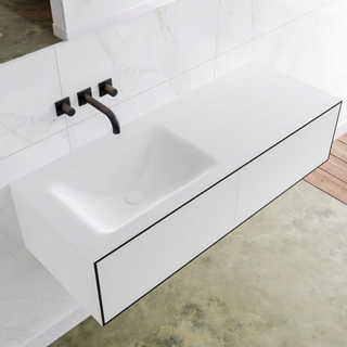 Mondiaz Lagom Meuble avec 2 tiroirs 120x30x45cm vasque Cloud gauche sans trous de robinet Solid Surface Urban