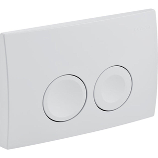 QeramiQ Dely Swirl Toiletset - 36.5x53cm - Geberit UP100 inbouwreservoir - 35mm zitting - witte bedieningsplaat - ronde knoppen - glans wit