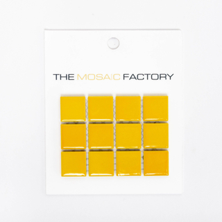 SAMPLE The Mosaic Factory Barcelona carrelage mosaïque 2.3x2.3x0.6cm mural pour intérieur et extérieur carré porcelaine jaune flammé