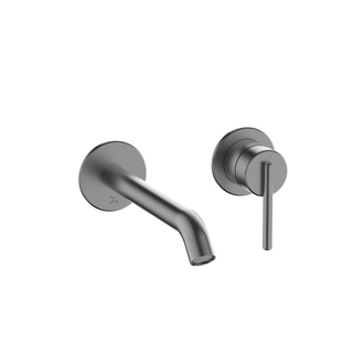 Robinet lavabo Crosswater 3ONE6 - encastrable - 2 trous - inox - ardoise (gunmetal)