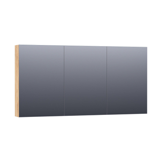Saniclass Dual Spiegelkast - 140x70x15cm - verlichting - geintegreerd - 3 links- rechtsdraaiende spiegeldeur - MFC - nomad