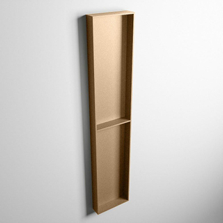 Mondiaz EASY Niche salle de bains - 89.5x8x29.5cm - à encastrer ou à monter - 2 compartiments - Oro | Oro