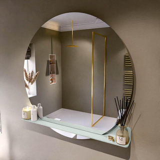Mondiaz SPOT Badkamerspiegel - rond 120cm - spiegelplanchet - kleur Greey