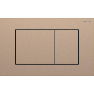 Plaque de commande Geberit Sigma40 - chasse d'eau à 2 boutons - carré - inox - doré brossé