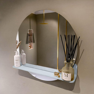 Mondiaz SPOT Badkamerspiegel - rond 70cm - spiegelplanchet - kleur Clay