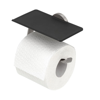 Porte-rouleau de toilette Tiger Noon - sans couvercle - avec étagère - inox brossé