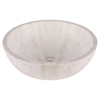 Differnz Terrazzo Marmor Vasque à poser 40x20cm rond marbre Blanc brillant