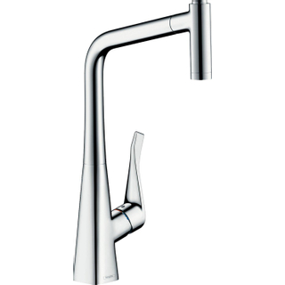 Hansgrohe Metris mitigeur monocommande de cuisine 320 avec douchette extractible 2 jets, chromé