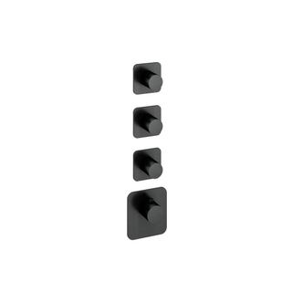 Hotbath Gal Afbouwdeel voor Highflow Thermostaat met 3 stopkranen Geborsteld Gunmetal PVD