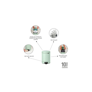 Brabantia NewIcon Pedaalemmer - 5 liter - kunststof binnenemmer - Jade Green