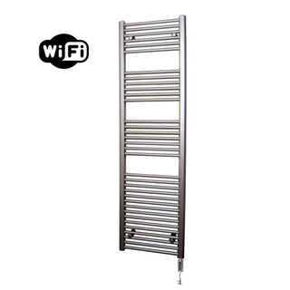Sanicare HVW Radiateur électrique - 172x60cm - 1127W - wifi - thermostat - chrome - en bas à droite - aspect inox (argent)