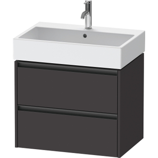 Duravit ketho 2 meuble sous lavabo avec 2 tiroirs 68.4x46x54.9cm avec poignées anthracite graphite super mat