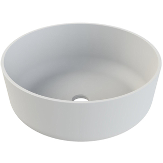 Thebalux type sienna lavabo 36x36x13cm 1 trou pour robinet 1 évier rond céramique blanc mat