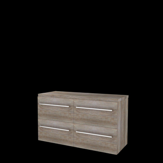 Basic-Line Start 46 ensemble de meubles de salle de bain 120x46cm avec poignées 4 tiroirs plan vasque mfc scotch oak