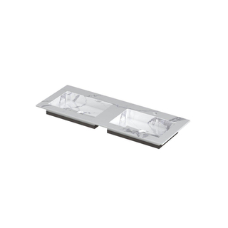 INK Post wastafel - 120x45x1cm - 2 wasbakken - 2 kraangaten - keramiek Statuario glans