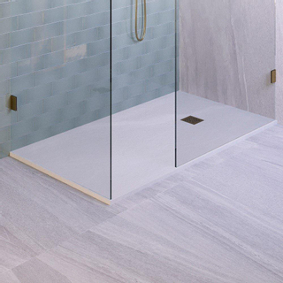 BRAUER Asteroid Douchebak 90x180 incl. antislip en antibacterieel mineraalmarmer mat wit