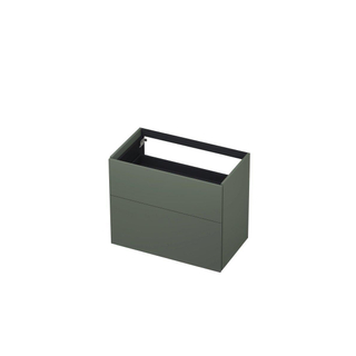 INK P2O Wastafelonderkast - 80x45x65cm - 2 lades - push 2 open - rechte opdekfronten MDF lak Mat beton groen