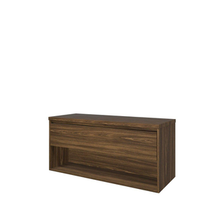 Proline top ensemble de meubles bas 120x46x55.2cm meuble avec étagère chêne cabana et plaque de recouvrement chêne cabana