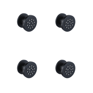 FugaFlow Eccelente Acces douche latérale - 5cm - ronde - 4 pièces - noir mat