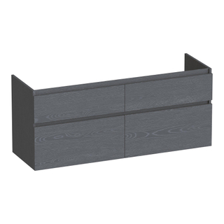 BRAUER Delight wastafelonderkast - 120x46x60cm - 4 softclose lades - greeploos - 2 sifon uitsparingen - Timber Grey