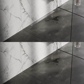 Brauer Douchegoot - 70x7.5cm - muurflens - tegelinlegrooster omkeerbaar - RVS - RVS - geborsteld RVS