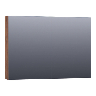 Saniclass Plain Spiegelkast - 100x70x15cm - 2 links/rechtsdraaiende spiegeldeuren - MFC - viking shield