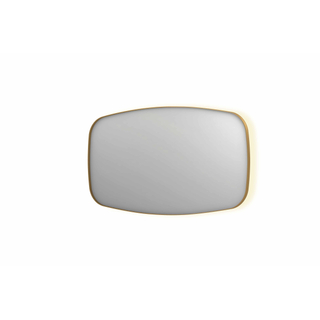 INK SP30 spiegel - 140x4x80cm contour in stalen kader incl indir LED - verwarming - color changing - dimbaar en schakelaar - geborsteld mat goud