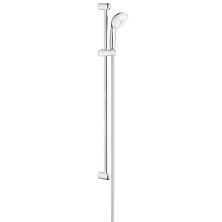 GROHE New Tempesta 100 Ensemble de douche - 90cm - douchette ronde - 3 types de jet - flexible de douche lisse - chrome/blanc