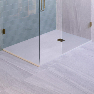 BRAUER Asteroid Douchebak 90x160 incl. antislip en antibacterieel mineraalmarmer mat wit