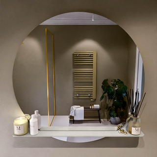 Mondiaz SPOT Miroir de salle de bain - rond 110cm - plan de miroir - couleur Lin