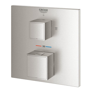 GROHE Grohtherm cube Pièce de garniture pour mitigeur thermostatique avec inverseur pour douche à main et de tête supersteel