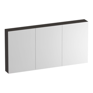 BRAUER Impress Armoire de toilette - 140x70x15cm - sans éclairage - avec 3 portes miroir double face - Anthracite Bois