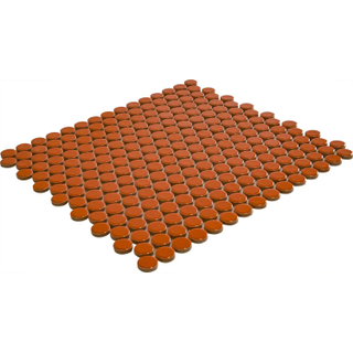 The Mosaic Factory Venice mozaïektegel - 31.5x29.4cm - wandtegel - Rond - Porselein Orange glans